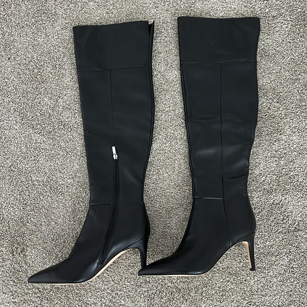 Marc Fisher Black Heeled Knee-High Boots - Picture 7 of 7